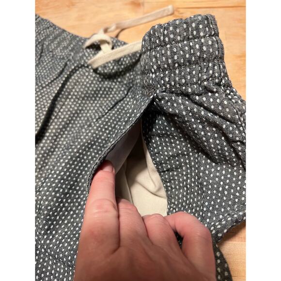 VTG J. Crew New York Pull On Drawstring Shorts SZ Navy Blue White Dots Preppy - Picture 5 of 7